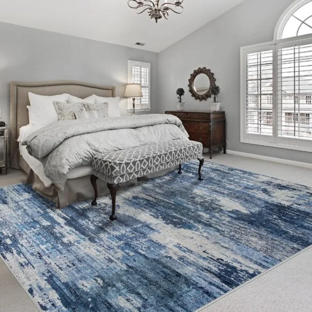 New 8x10 Washable Area Rug, Non-Slip Abstract Carpet for Home & Room Decor